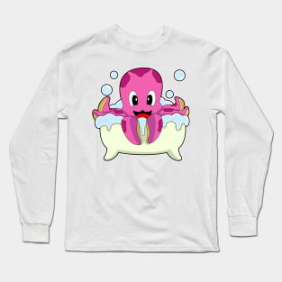 Octopus Bathe Bathtub Long Sleeve T-Shirt